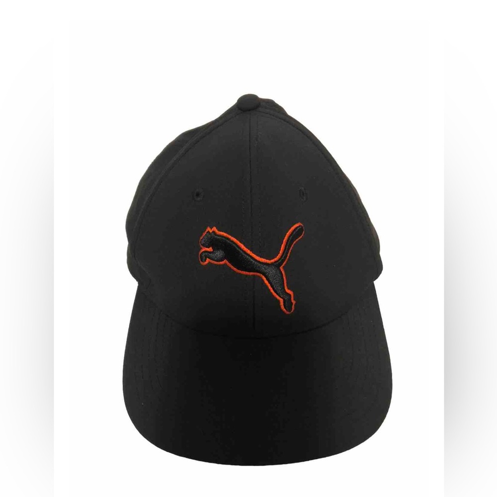 Puma black hat flex size‎ large / extra large black with red trim puma cat logo